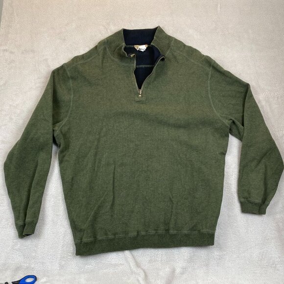 Buckhorn River Men's Sweater XXL 1/4 Zip Pullover Knit Cozy Casual Green - Picture 8 of 9